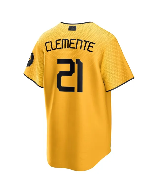 Nike Men's Roberto Clemente Pittsburgh Pirates Coop Player Replica Jersey - Black