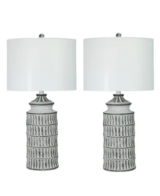 29" Resin Table Lamp with Designer Shade, Set of 2