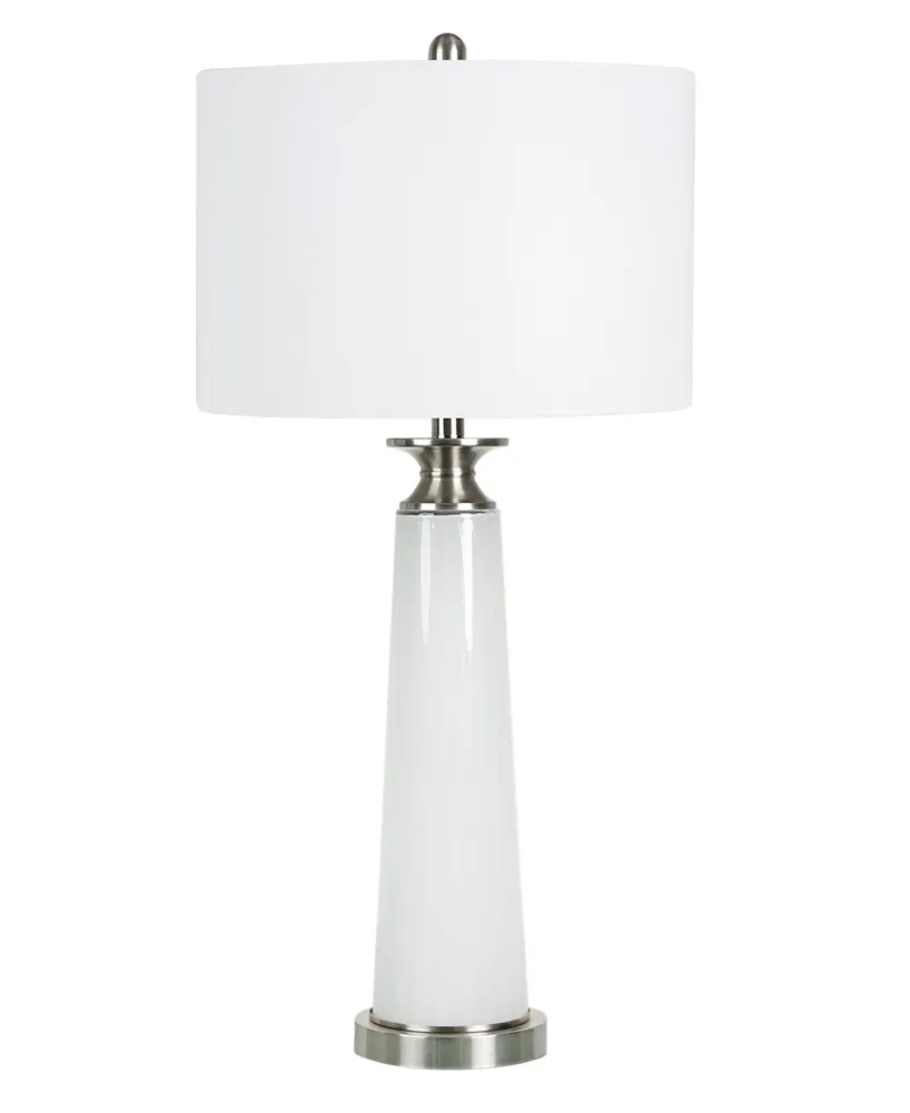 31" Cloud Glass Column Table Lamp with a Nightlight and Designer Shade