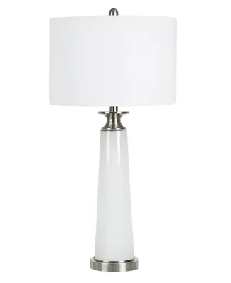 31" Cloud Glass Column Table Lamp with a Nightlight and Designer Shade