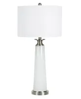 31" Cloud Glass Column Table Lamp with a Nightlight and Designer Shade