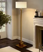 Hudson & Canal Hadley 65" Linen Shade Tall Floor Lamp