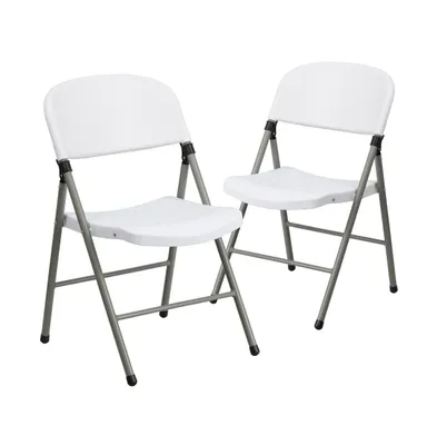 Emma+Oliver Plastic Folding Chairs | Set Of 2 Lightweight Folding Chairs