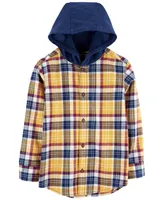 Carter's Little Boys Hooded Flannel Button Front Shirt