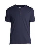 Lands' End Men's Tall Short Sleeve Supima Jersey Henley T-Shirt