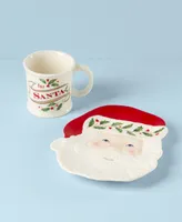 Lenox Holiday Porcelain Cookies For Santa Mug & Plate Set