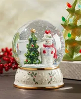 Lenox Happy Holly Days Snowman & Tree Snow Globe