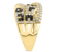 Effy Multicolor Diamond Crossover Statement Ring (1-1/3 ct. t.w.) in 14k Gold