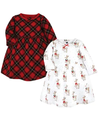 Hudson Baby Girls Cotton Dresses, Fancy Rudolph