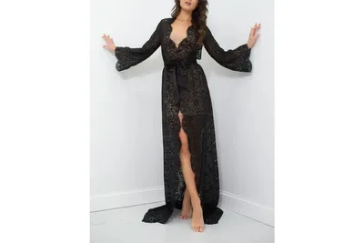Women's Lace Long Robe - Sweep Train - Lace Collection