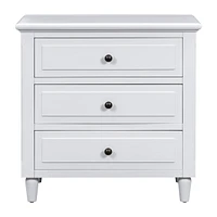 3-Drawer Nightstand Storage Wood Cabinet