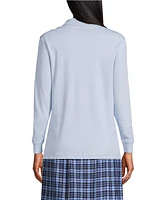 Lands' End School Uniform Women's Long Sleeve Interlock Polo Shirt