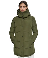 Calvin Klein Women's Faux-Fur-Trim Hooded Puffer Coat, Created for Macy's