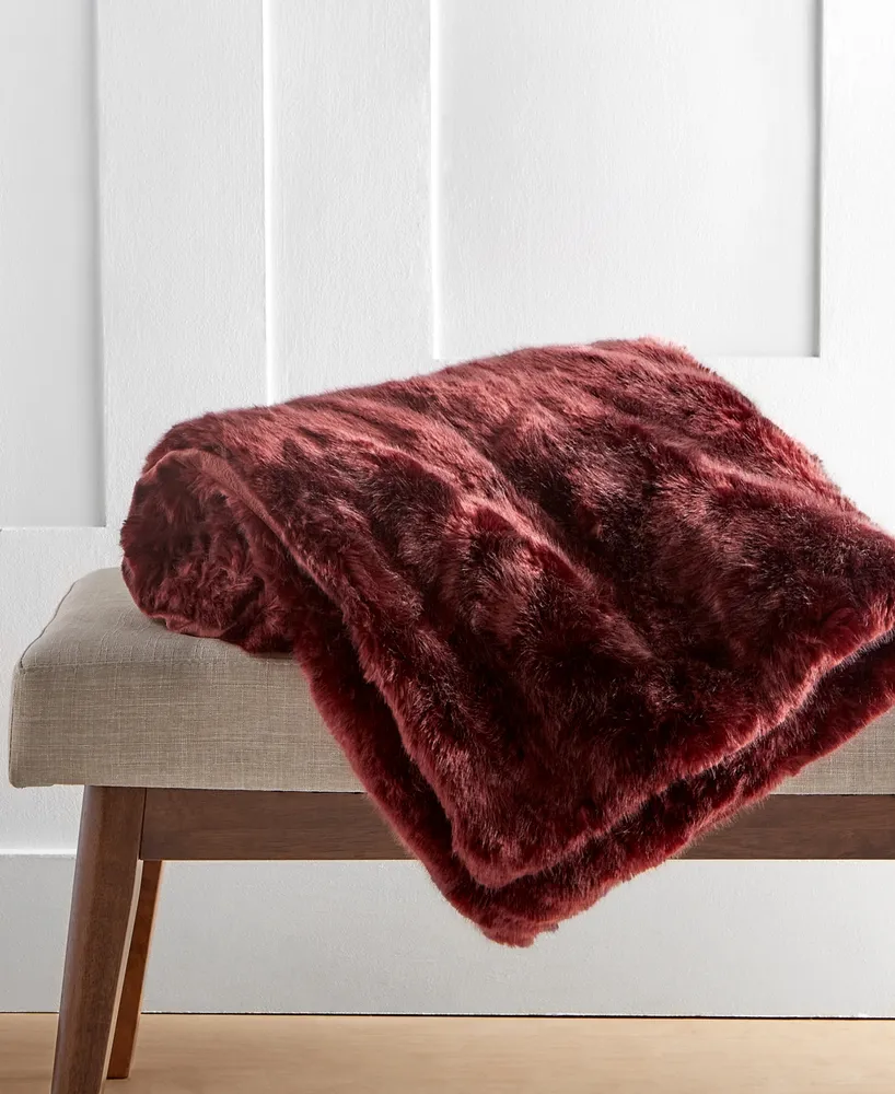 Hotel Collection Lynx Faux Fur Throw, 50" x 60", Exclusively at Macy's