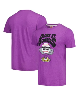 Men's Homage Purple Colorado Rockies Blake St. Bombers Tri-Blend T-shirt