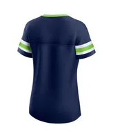 Women's Fanatics College Navy Seattle Seahawks Original State Lace-Up T-shirt