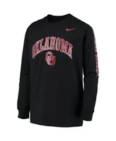 Big Boys Nike Black Oklahoma Sooners Arch & Logo 2-Hit Long Sleeve T-shirt
