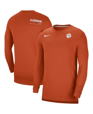 Men's Nike Orange Clemson Tigers 2022 Coach Performance Long Sleeve V-Neck T-shirt