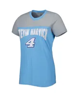 Women's G-iii 4Her by Carl Banks Light Blue, Gray Kevin Harvick Box Score T-shirt