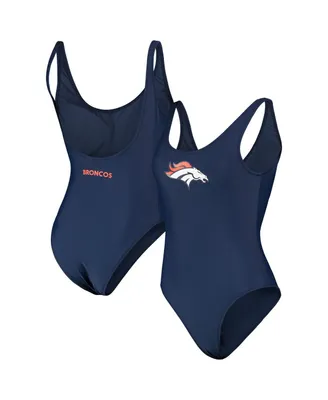 Women's G-iii 4Her by Carl Banks Navy Denver Broncos Making Waves One-Piece Swimsuit