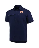 Men's Under Armour Navy Auburn Tigers Motivate Button-Up Shirt