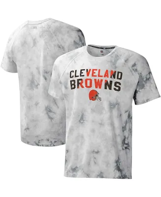 Men's Msx by Michael Strahan Gray Cleveland Browns Resolution Tie-Dye Raglan T-shirt
