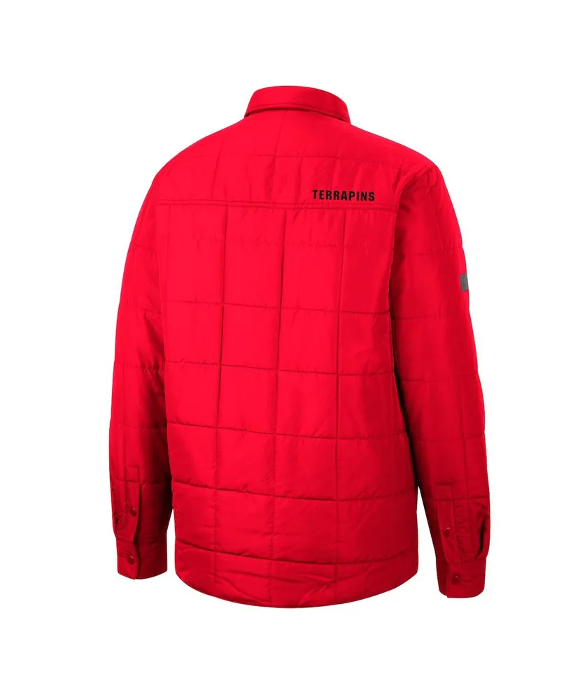 Men's Colosseum Red Maryland Terrapins Detonate Quilted Full-Snap Jacket
