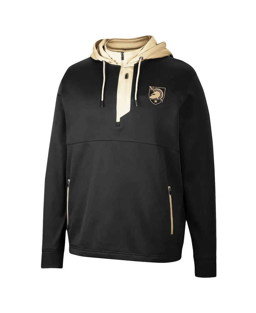 Men's Colosseum Black Army Knights Luge 3.0 Quarter-Zip Hoodie