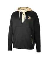 Men's Colosseum Black Army Knights Luge 3.0 Quarter-Zip Hoodie