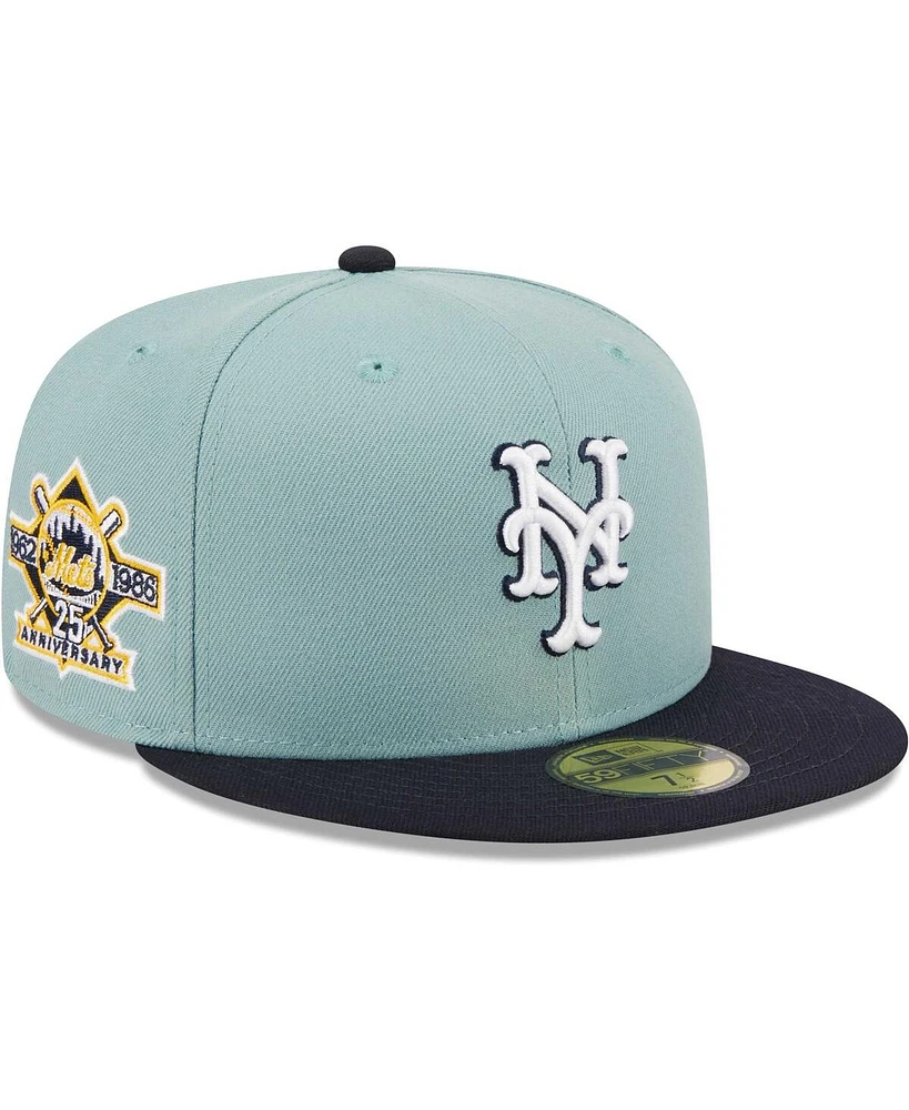 Men's New Era Light Blue, Navy York Mets Beach Kiss 59FIFTY Fitted Hat