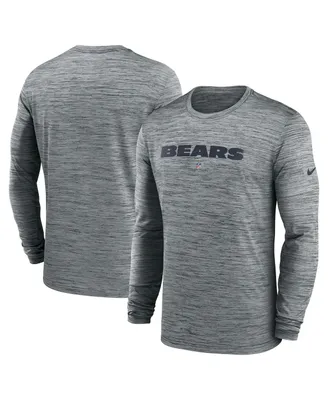 Men's Nike Heather Gray Chicago Bears Sideline Team Velocity Performance Long Sleeve T-shirt