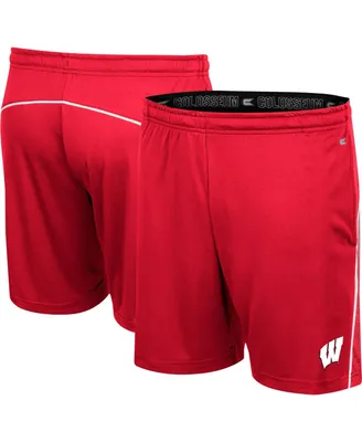 Men's Colosseum Red Wisconsin Badgers Laws of Physics Shorts