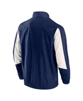 Men's Fanatics Navy Sporting Kansas City Net Goal Raglan Full-Zip Track Jacket