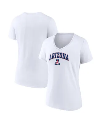 Women's Fanatics White Arizona Wildcats Evergreen Campus V-Neck T-shirt