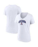 Women's Fanatics White Arizona Wildcats Evergreen Campus V-Neck T-shirt