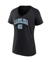 Women's Fanatics Black North Carolina Tar Heels Evergreen Campus V-Neck T-shirt