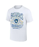 Men's Darius Rucker Collection by Fanatics White Milwaukee Brewers Distressed Rock T-shirt