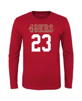 Big Boys Christian McCaffrey Scarlet San Francisco 49ers Mainliner Player Name and Number Long Sleeve T-shirt