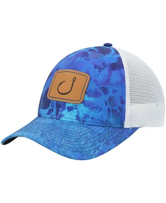 Men's Avid Royal, White Fish Camp Trucker AVIDry Snapback Hat