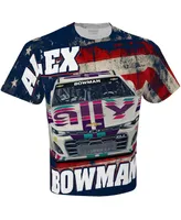 Men's Hendrick Motorsports Team Collection White Alex Bowman Ally Sublimated Patriotic Total Print T-shirt