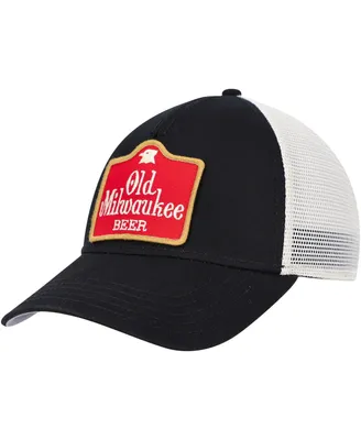 Men's American Needle Black, Cream Old Milwaukee Valin Trucker Snapback Hat