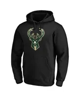 Men's Fanatics Giannis Antetokounmpo Black Milwaukee Bucks Playmaker Name and Number Pullover Hoodie