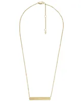Fossil Harlow Linear Texture Gold-Tone Stainless Steel Chain Necklace