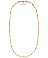 Fossil Heritage D-Link Gold-Tone Brass Anchor Chain Necklace