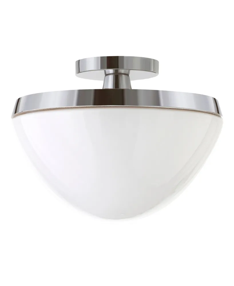 Hudson & Canal Durant 12.62" Glass Shade Wide Semi Flush Mount