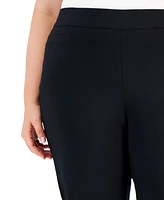 Jm Collection Plus High Rise Pull-On Straight Leg Pants, Created for Macy's