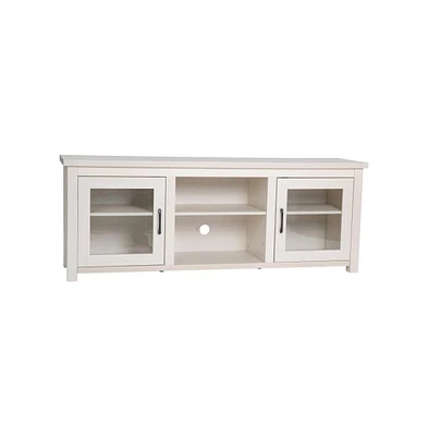 Merrick Lane Galena Traditional Full Glass Door 65" Tv Stand For Up To 80" Tvs
