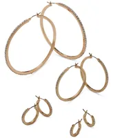 Karl Lagerfeld Paris Extra-Small Pave Hoop Earrings, 0.35"