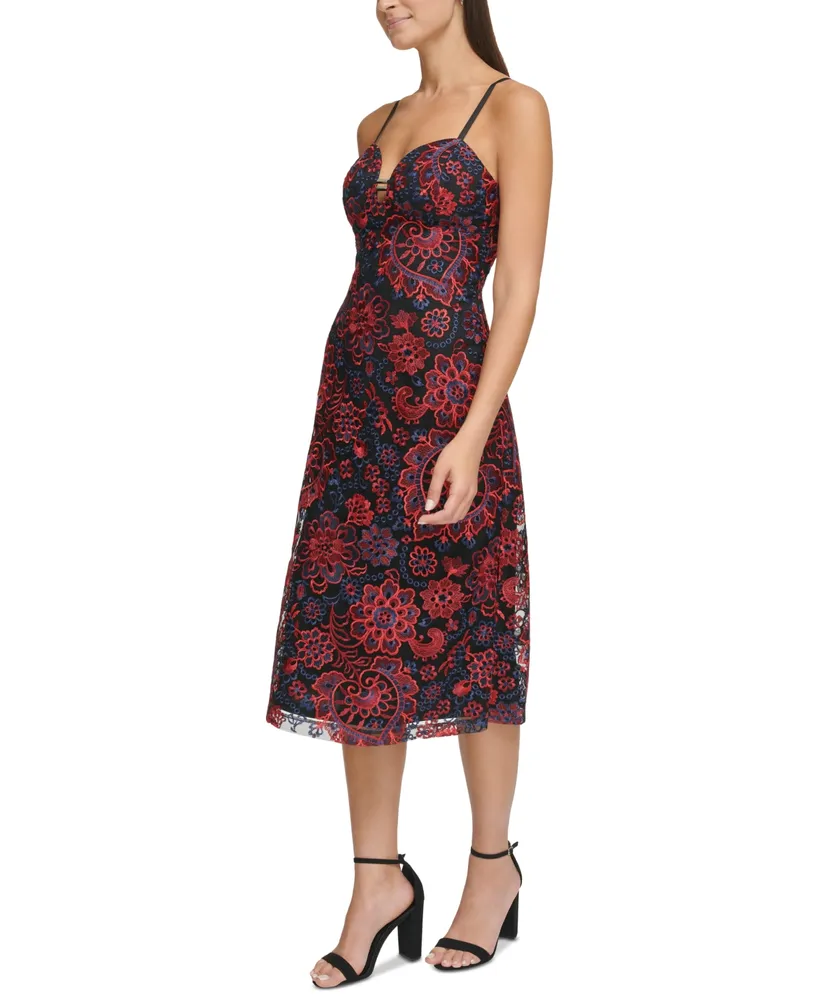 Guess Women's Embroidered Fit & Flare Dress