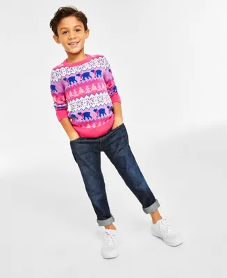 Holiday Lane Little Boys Santa Bear Sweater, Created for Macy's